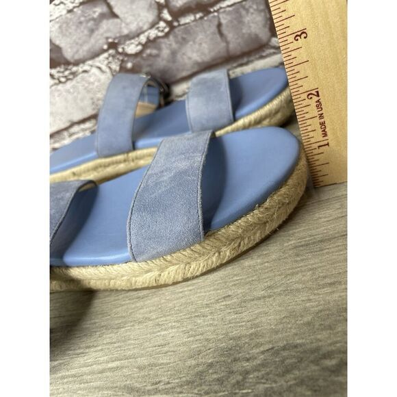 Stuart Weitzman Periwinkle Blue Suede Leather Espadrille Sandals Women Sz 6B US - Picture 4 of 16
